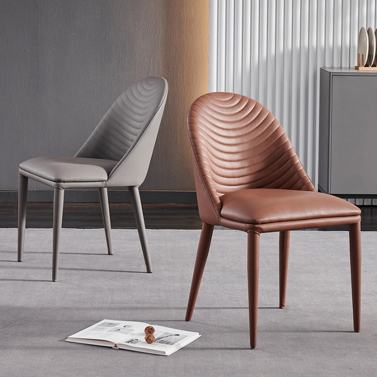 Parsons Matte afwerking Dineerstoel Designer Stijl Lederen vergaderruimte Zijstoel