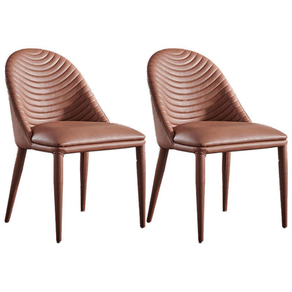 Parsons Matte afwerking Dineerstoel Designer Stijl Lederen vergaderruimte Zijstoel