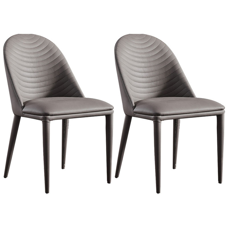 Parsons Matte afwerking Dineerstoel Designer Stijl Lederen vergaderruimte Zijstoel