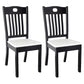Modern Rubberwood Slat Back Chair Matte Finish Wood Dining Chair Black White 2 Piece Set Clearhalo 'Dining Chairs' 'Dining Tables & Seating' 'dining_chair' 'furn' 'furn_dining_chair' 'Furniture' 'Kitchen & Dining Furniture' 5752419