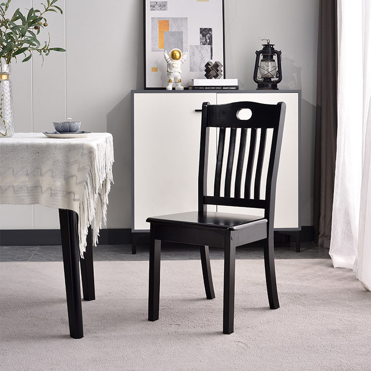 Modern Rubberwood Slat Back Chair Matte Finish Wood Dining Chair Clearhalo 'Dining Chairs' 'Dining Tables & Seating' 'dining_chair' 'furn' 'furn_dining_chair' 'Furniture' 'Kitchen & Dining Furniture' 5752420