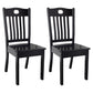 Modern Rubberwood Slat Back Chair Matte Finish Wood Dining Chair Black 2 Piece Set Clearhalo 'Dining Chairs' 'Dining Tables & Seating' 'dining_chair' 'furn' 'furn_dining_chair' 'Furniture' 'Kitchen & Dining Furniture' 5752423