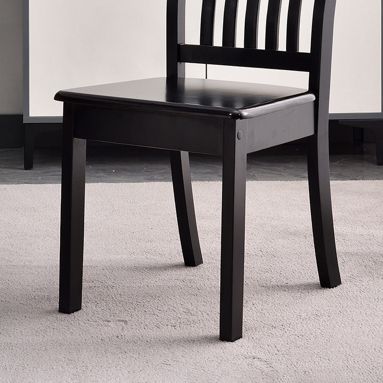 Modern Rubberwood Slat Back Chair Matte Finish Wood Dining Chair Clearhalo 'Dining Chairs' 'Dining Tables & Seating' 'dining_chair' 'furn' 'furn_dining_chair' 'Furniture' 'Kitchen & Dining Furniture' 5752429