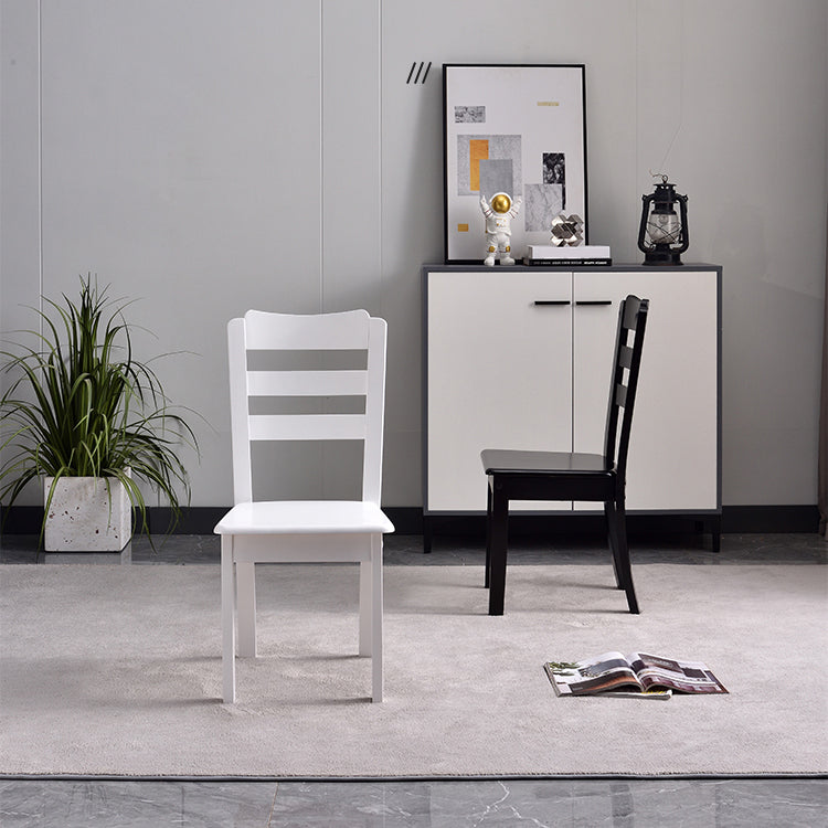 Modern Rubberwood Slat Back Chair Matte Finish Wood Dining Chair Clearhalo 'Dining Chairs' 'Dining Tables & Seating' 'dining_chair' 'furn' 'furn_dining_chair' 'Furniture' 'Kitchen & Dining Furniture' 5752430