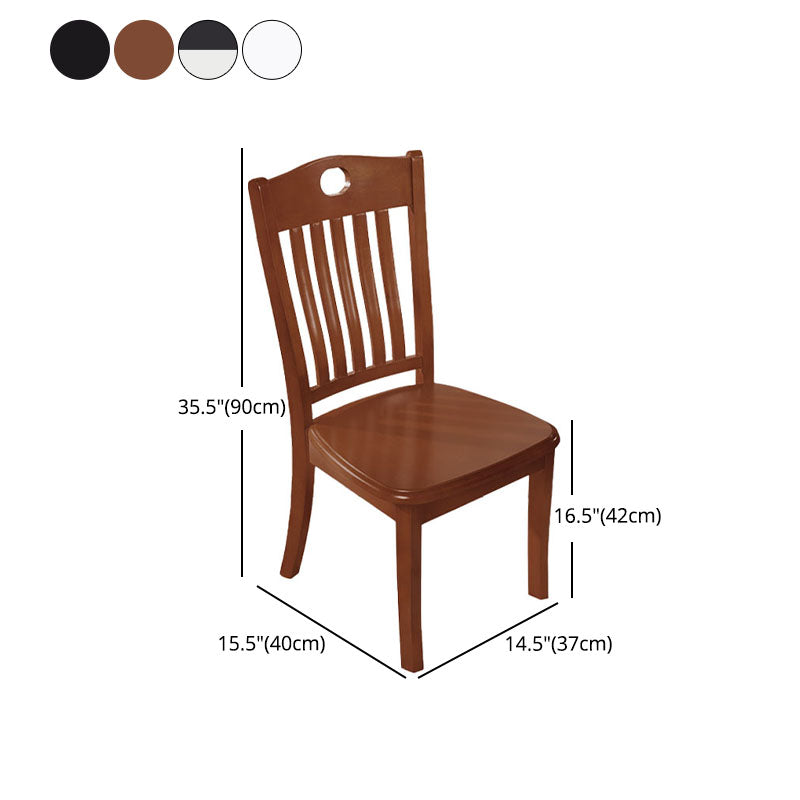 Modern Rubberwood Slat Back Chair Matte Finish Wood Dining Chair Clearhalo 'Dining Chairs' 'Dining Tables & Seating' 'dining_chair' 'furn' 'furn_dining_chair' 'Furniture' 'Kitchen & Dining Furniture' 5752431