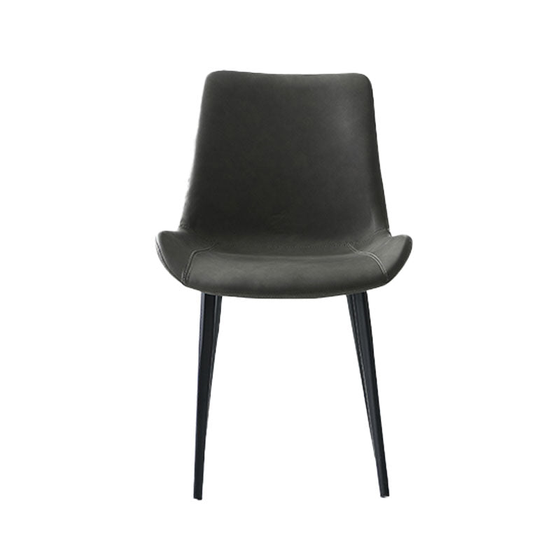 キッチンフェイクレザーダイニングチェア用の工業スタイルのソリッドバックチェア