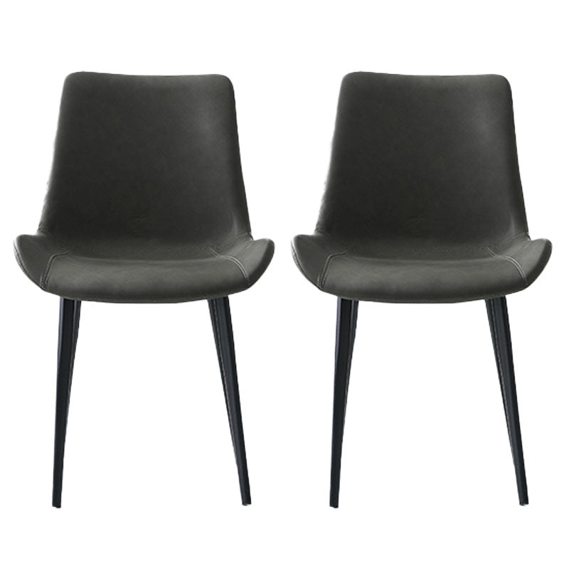 キッチンフェイクレザーダイニングチェア用の工業スタイルのソリッドバックチェア