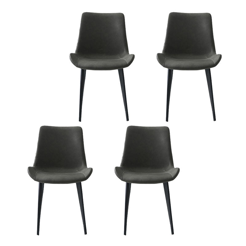 キッチンフェイクレザーダイニングチェア用の工業スタイルのソリッドバックチェア