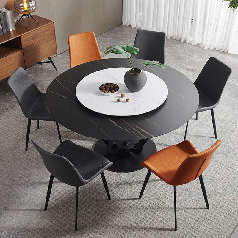 キッチンフェイクレザーダイニングチェア用の工業スタイルのソリッドバックチェア