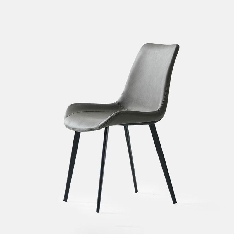 キッチンフェイクレザーダイニングチェア用の工業スタイルのソリッドバックチェア