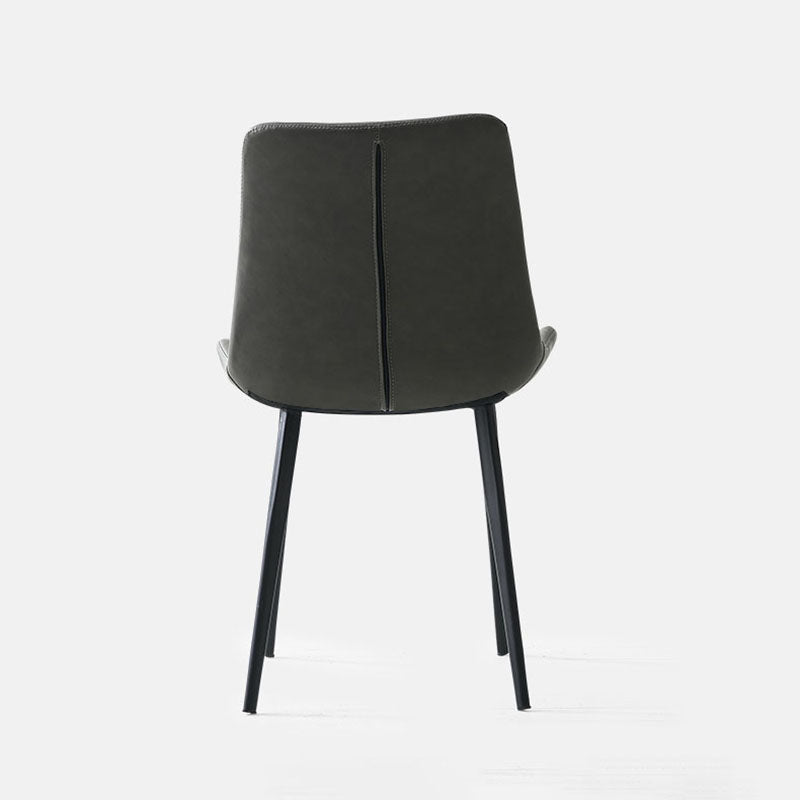 キッチンフェイクレザーダイニングチェア用の工業スタイルのソリッドバックチェア