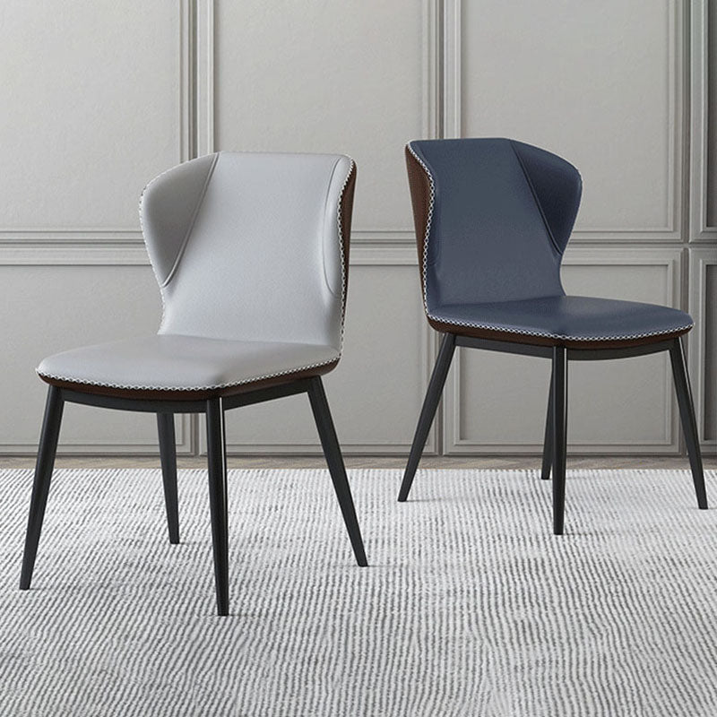 Industrial Style Faux Leather Chairs Wingback Parsons Chair for Home Clearhalo 'Dining Chairs' 'Dining Tables & Seating' 'dining_chair' 'furn' 'furn_dining_chair' 'Furniture' 'Kitchen & Dining Furniture' 5752456