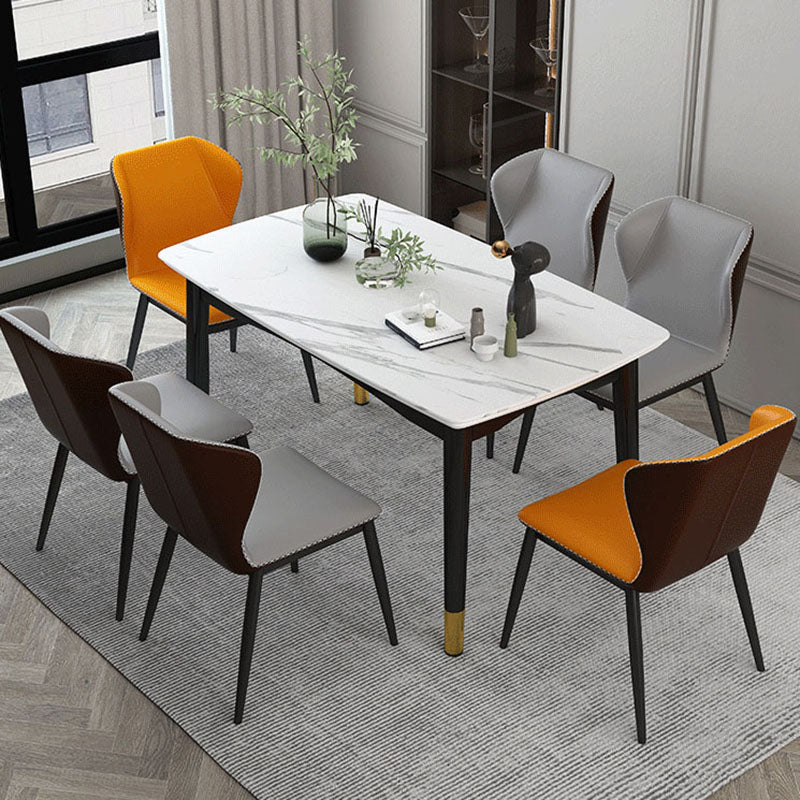 Industrial Style Faux Leather Chairs Wingback Parsons Chair for Home Clearhalo 'Dining Chairs' 'Dining Tables & Seating' 'dining_chair' 'furn' 'furn_dining_chair' 'Furniture' 'Kitchen & Dining Furniture' 5752457