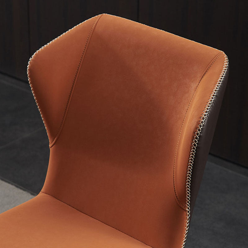 Industrial Style Faux Leather Chairs Wingback Parsons Chair for Home Clearhalo 'Dining Chairs' 'Dining Tables & Seating' 'dining_chair' 'furn' 'furn_dining_chair' 'Furniture' 'Kitchen & Dining Furniture' 5752459