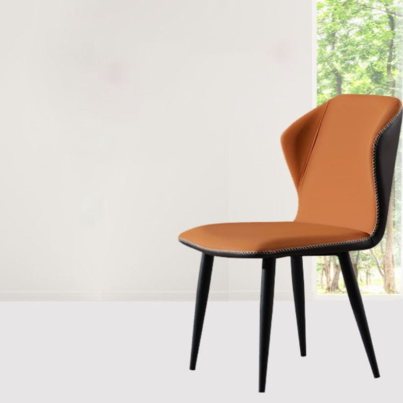 Industrial Style Faux Leather Chairs Wingback Parsons Chair for Home Clearhalo 'Dining Chairs' 'Dining Tables & Seating' 'dining_chair' 'furn' 'furn_dining_chair' 'Furniture' 'Kitchen & Dining Furniture' 5752462