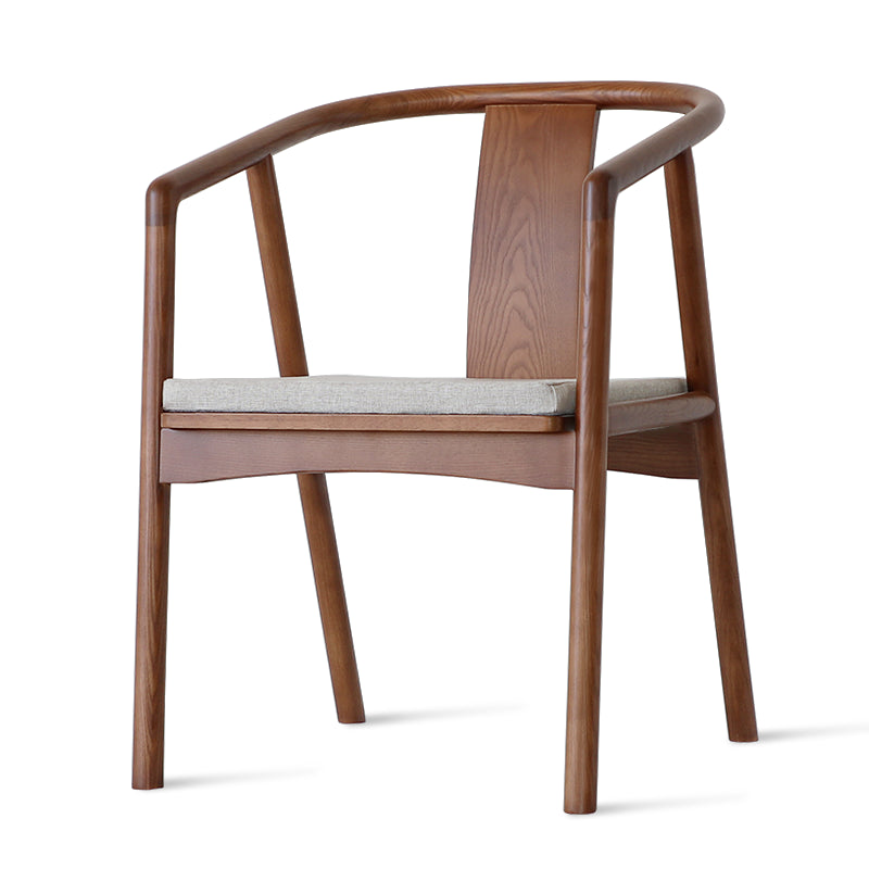 Traditional Style Chairs Dining Arm Chairs with Wooden Legs for Kitchen Walnut 1 Piece Clearhalo 'Dining Chairs' 'Dining Tables & Seating' 'dining_chair' 'furn' 'furn_dining_chair' 'Furniture' 'Kitchen & Dining Furniture' 5752467