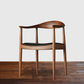 Modern Ash Open Arm Chair Matte Finish Faux Leather Dining Chair