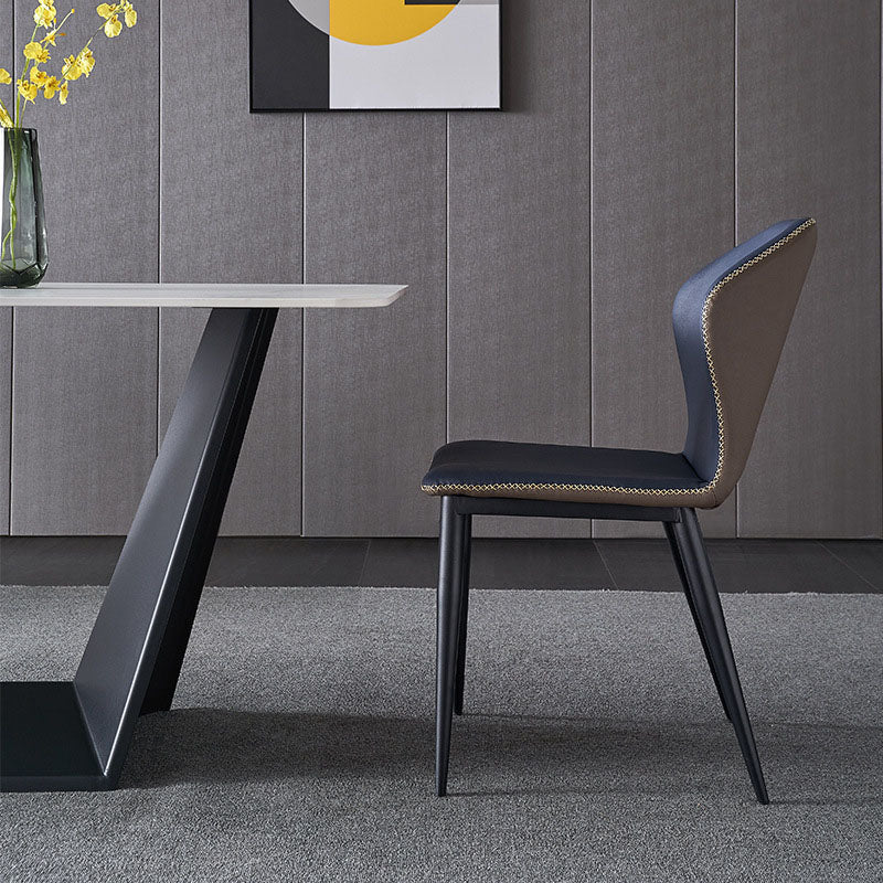 Wingback Parsons stoel stoel industriële stijl faux lederen eetkamerstoelen voor keuken