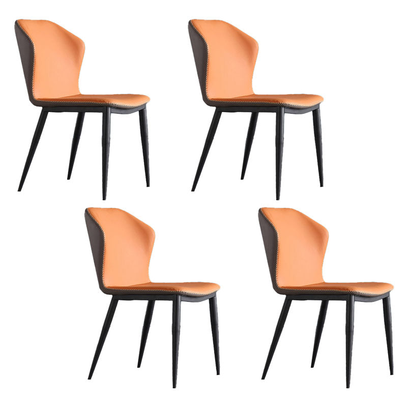 Wingback Parsons stoel stoel industriële stijl faux lederen eetkamerstoelen voor keuken