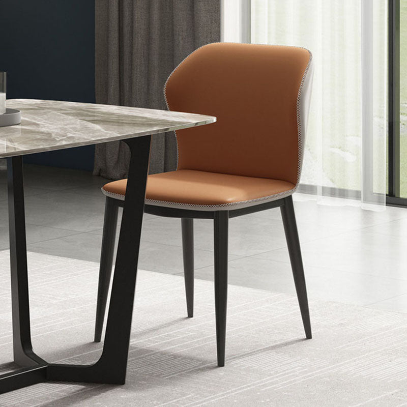 Wingback Parsons stoel stoel industriële stijl faux lederen eetkamerstoelen voor keuken