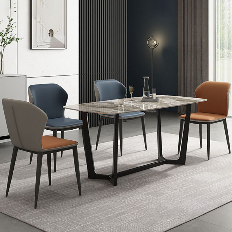 Wingback Parsons stoel stoel industriële stijl faux lederen eetkamerstoelen voor keuken