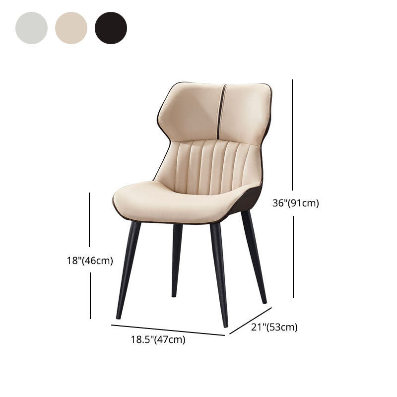 Industrial Wingback Parsons Chair for Kitchen Faux Leather Dining Chairs Clearhalo 'Dining Chairs' 'Dining Tables & Seating' 'dining_chair' 'furn' 'furn_dining_chair' 'Furniture' 'Kitchen & Dining Furniture' 5752558