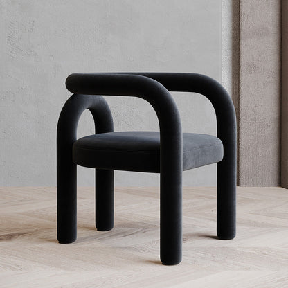 Offener Esszimmerstuhl mit mattem Finish, Designer-Stil, Wohnzimmer-Sessel aus Samt