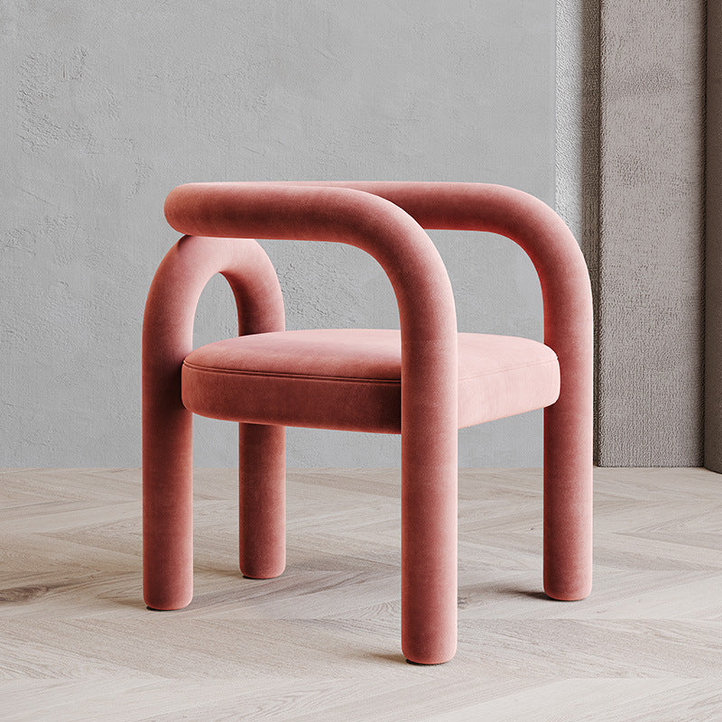 Offener Esszimmerstuhl mit mattem Finish, Designer-Stil, Wohnzimmer-Sessel aus Samt