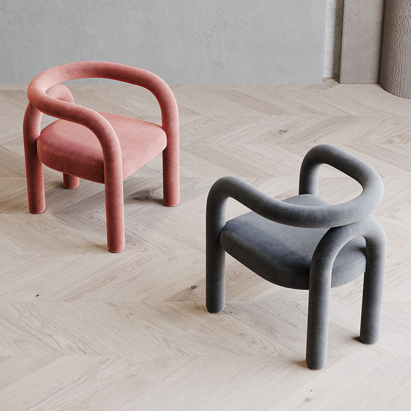Offener Esszimmerstuhl mit mattem Finish, Designer-Stil, Wohnzimmer-Sessel aus Samt