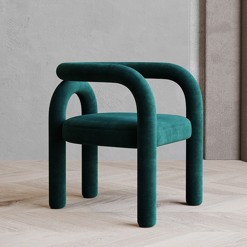 Offener Esszimmerstuhl mit mattem Finish, Designer-Stil, Wohnzimmer-Sessel aus Samt