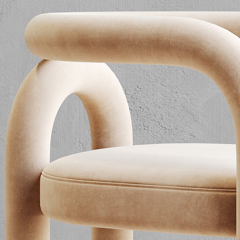 Offener Esszimmerstuhl mit mattem Finish, Designer-Stil, Wohnzimmer-Sessel aus Samt