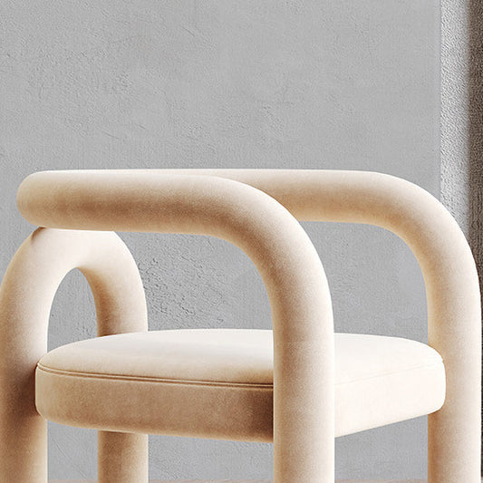 Matte Finish Open Dining Chair Designer Style Living Room Velvet Arm Chair