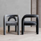Offener Esszimmerstuhl mit mattem Finish, Designer-Stil, Wohnzimmer-Sessel aus Samt