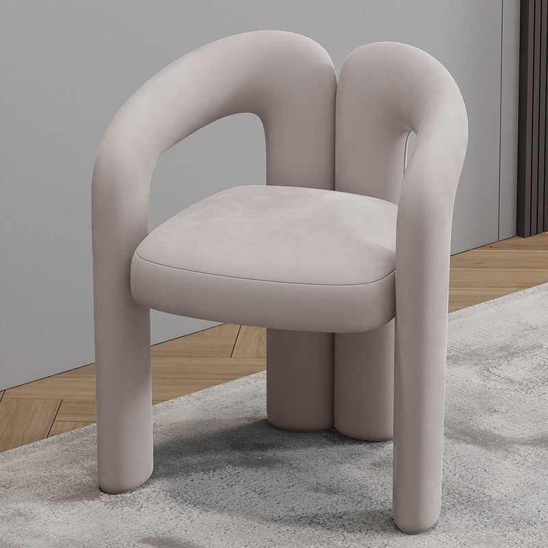 Matte Finish Open Dining Chair Designer Style Home Velvet Arm Chair Grey 1 Piece Clearhalo 'Dining Chairs' 'Dining Tables & Seating' 'dining_chair' 'furn' 'furn_dining_chair' 'Furniture' 'Kitchen & Dining Furniture' 5752612