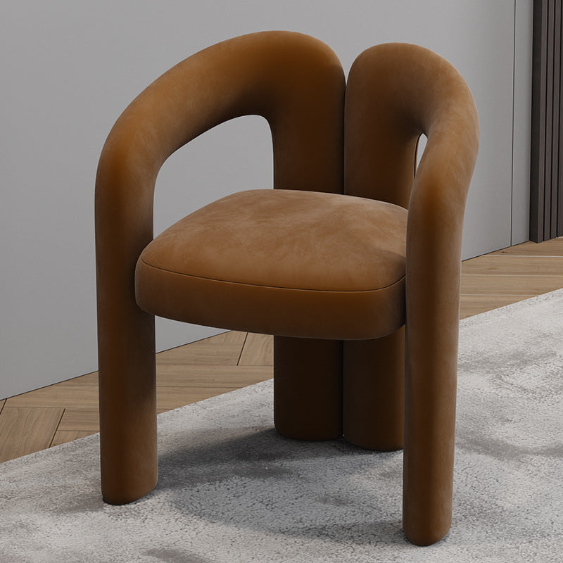 Matte Finish Open Dining Chair Designer Style Home Velvet Arm Chair Coffee 1 Piece Clearhalo 'Dining Chairs' 'Dining Tables & Seating' 'dining_chair' 'furn' 'furn_dining_chair' 'Furniture' 'Kitchen & Dining Furniture' 5752613