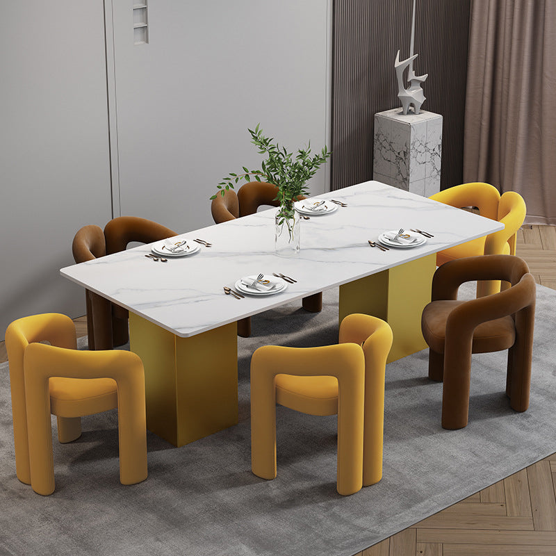 Matte Finish Open Dining Chair Designer Style Home Velvet Arm Chair Clearhalo 'Dining Chairs' 'Dining Tables & Seating' 'dining_chair' 'furn' 'furn_dining_chair' 'Furniture' 'Kitchen & Dining Furniture' 5752614