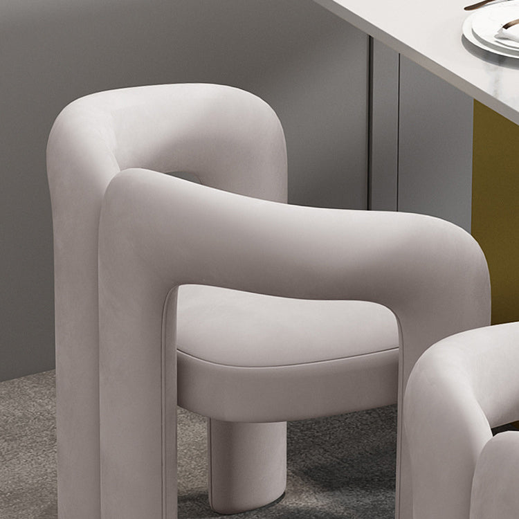 Matte Finish Open Dining Chair Designer Style Home Velvet Arm Chair Clearhalo 'Dining Chairs' 'Dining Tables & Seating' 'dining_chair' 'furn' 'furn_dining_chair' 'Furniture' 'Kitchen & Dining Furniture' 5752618