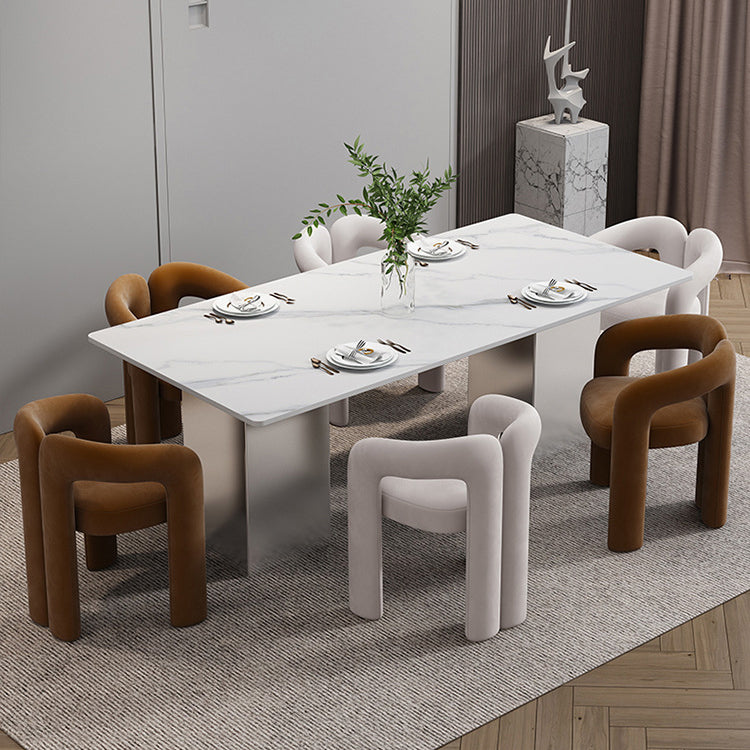 Matte Finish Open Dining Chair Designer Style Home Velvet Arm Chair Clearhalo 'Dining Chairs' 'Dining Tables & Seating' 'dining_chair' 'furn' 'furn_dining_chair' 'Furniture' 'Kitchen & Dining Furniture' 5752625