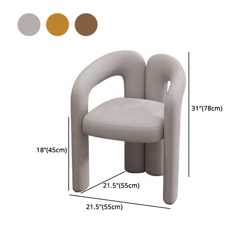 Matte Finish Open Dining Chair Designer Style Home Velvet Arm Chair Clearhalo 'Dining Chairs' 'Dining Tables & Seating' 'dining_chair' 'furn' 'furn_dining_chair' 'Furniture' 'Kitchen & Dining Furniture' 5752627