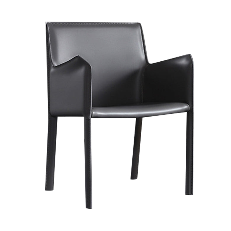 Matte Finish Solid Back Chair Designer Style Home Leather Arm Chair Clearhalo 'Dining Chairs' 'Dining Tables & Seating' 'dining_chair' 'furn' 'furn_dining_chair' 'Furniture' 'Kitchen & Dining Furniture' 5752647