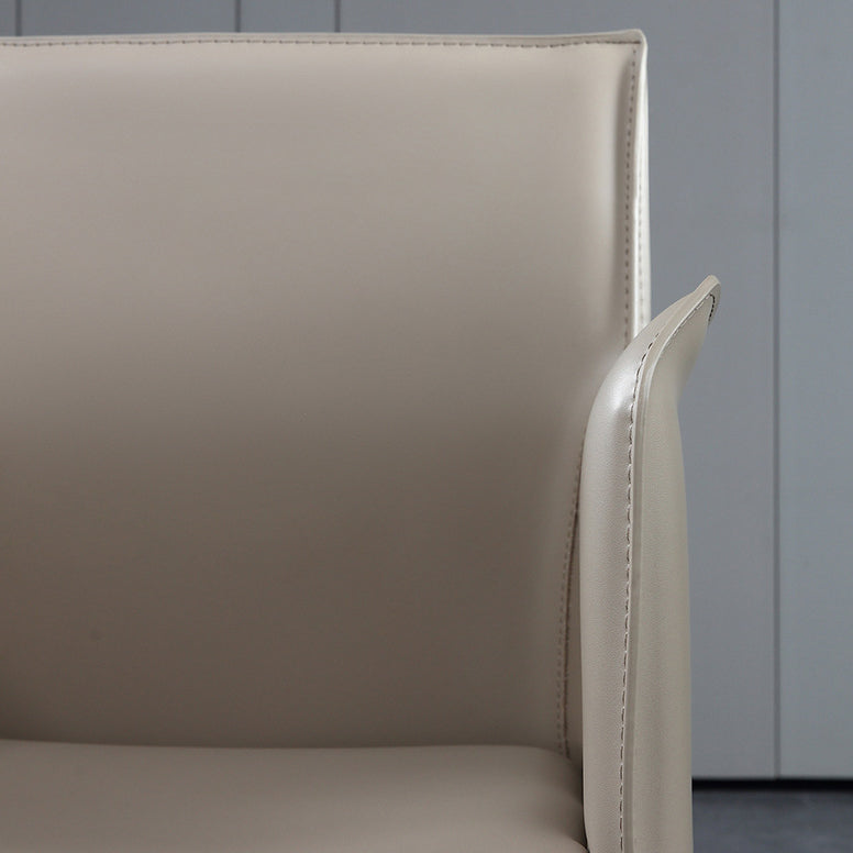 Matte Finish Solid Back Chair Designer Style Home Leather Arm Chair Clearhalo 'Dining Chairs' 'Dining Tables & Seating' 'dining_chair' 'furn' 'furn_dining_chair' 'Furniture' 'Kitchen & Dining Furniture' 5752648