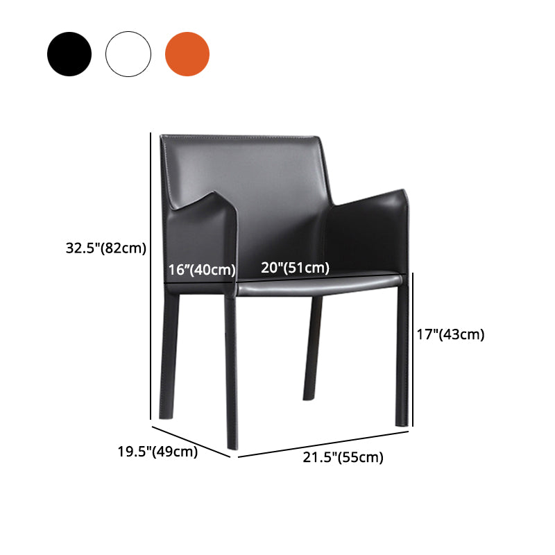 Matte Finish Solid Back Chair Designer Style Home Leather Arm Chair Clearhalo 'Dining Chairs' 'Dining Tables & Seating' 'dining_chair' 'furn' 'furn_dining_chair' 'Furniture' 'Kitchen & Dining Furniture' 5752655