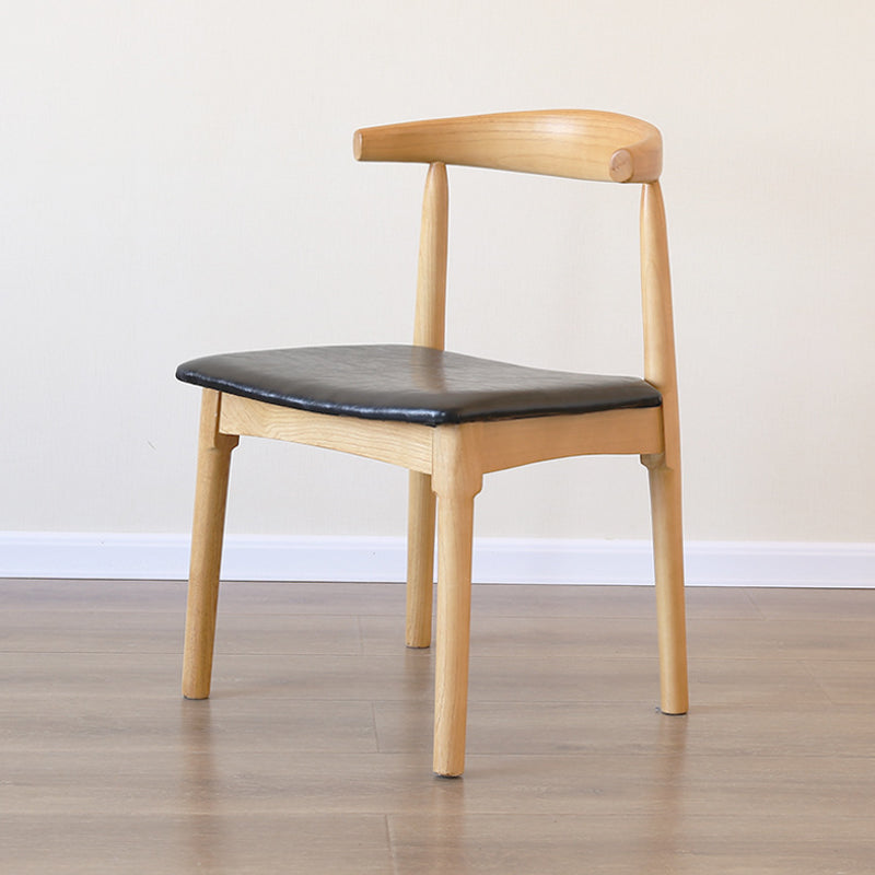 Sillas de comedor de cuero PU Diseño industrial Silla de comedor de espalda abierta