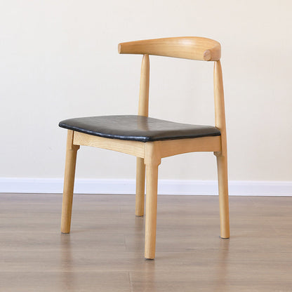 Sillas de comedor de cuero PU Diseño industrial Silla de comedor de espalda abierta