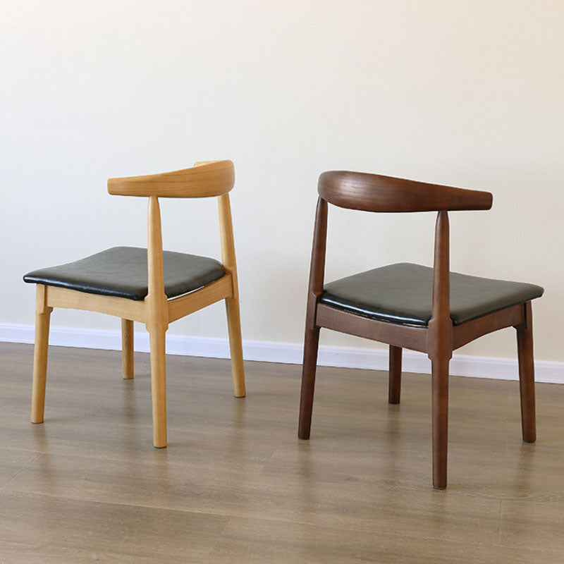 Sillas de comedor de cuero PU Diseño industrial Silla de comedor de espalda abierta