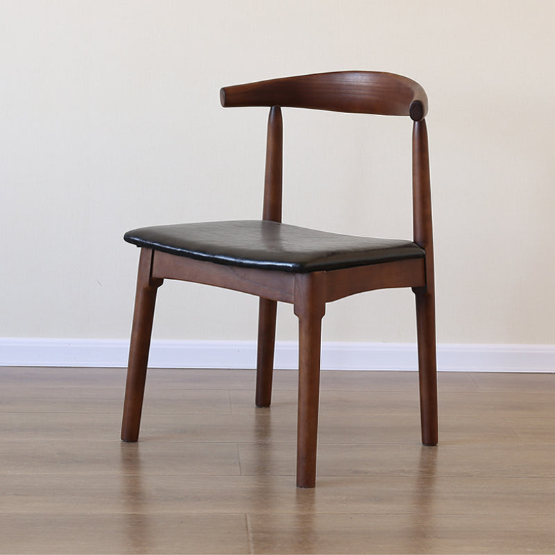 Sillas de comedor de cuero PU Diseño industrial Silla de comedor de espalda abierta