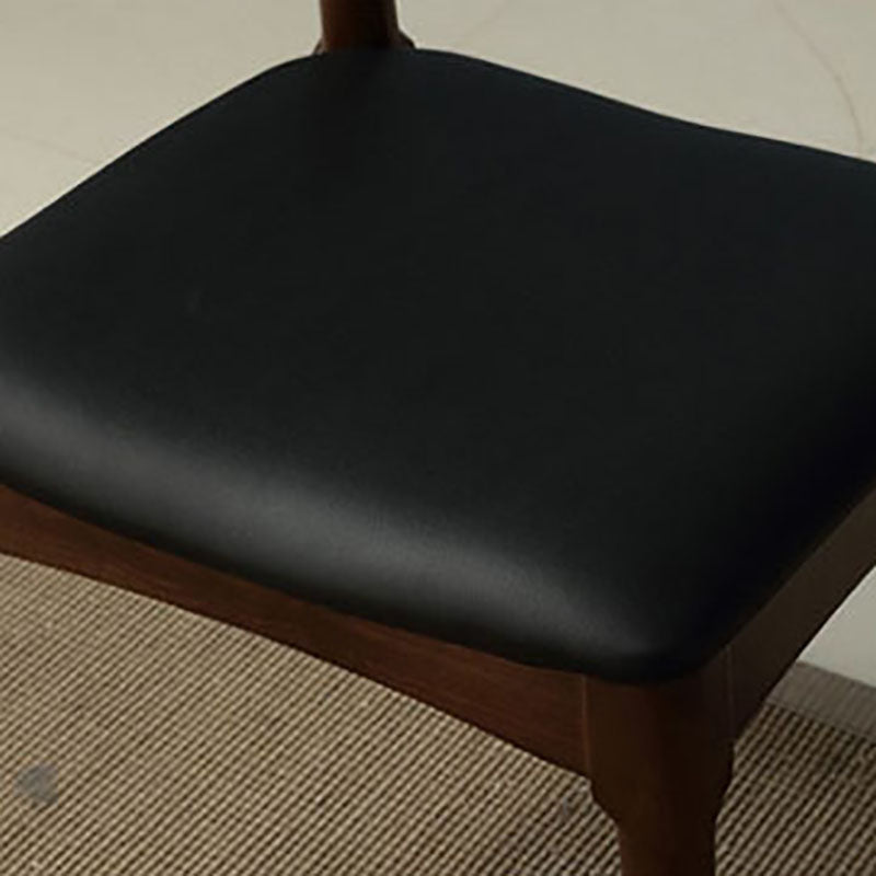 Sillas de comedor de cuero PU Diseño industrial Silla de comedor de espalda abierta