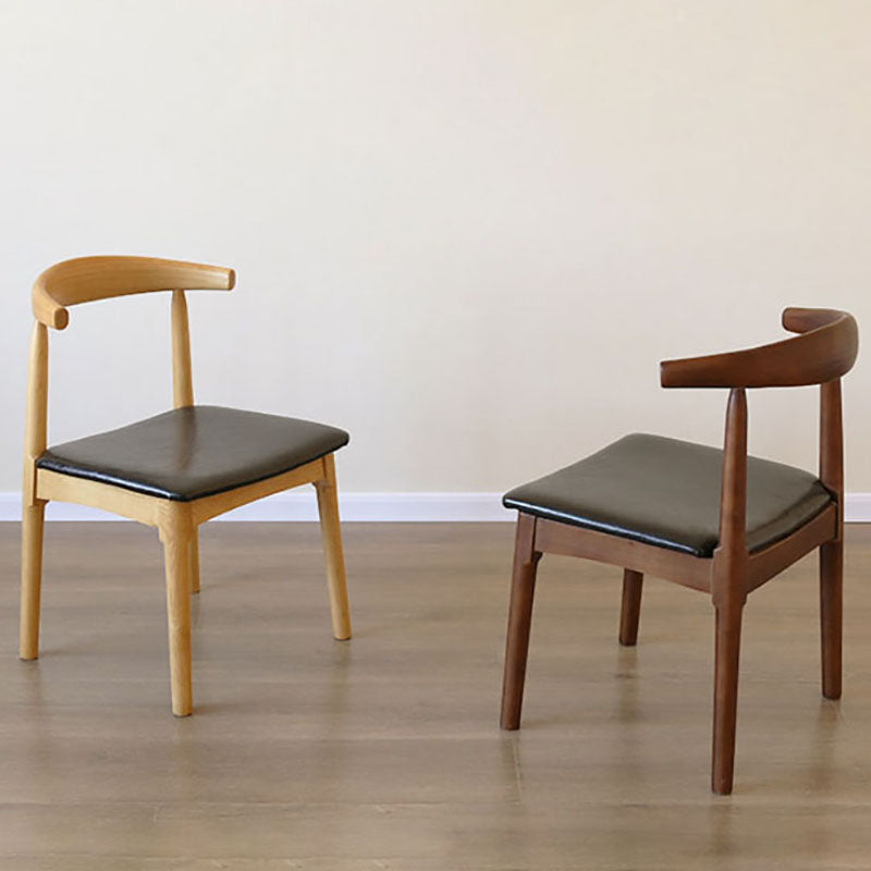 Sillas de comedor de cuero PU Diseño industrial Silla de comedor de espalda abierta