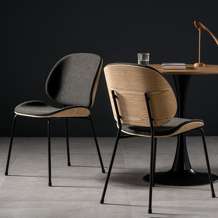 Modern Style Kitchen Chair Dining Armless Chair with Metal Legs