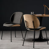 Modern Style Kitchen Chair Dining Armless Chair with Metal Legs